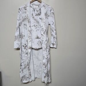 Haven Well Within Organic Cotton Jersey Tropical Toile Robe Matching Pants Sz XS